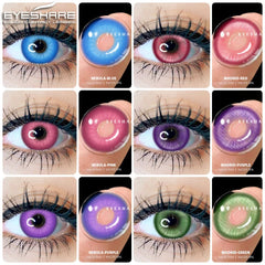 Ihomed Hallowee High Quality Colored Contact Lenses 2pcs Cosplay Color Contact Lenses for Eyes Purple Lenses Blue Eye Contacts