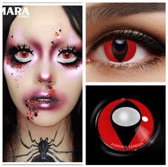 Ihomed 2pcs 1Pair Color Contact Lenses For Eyes Anime Cosplay Colored Lenses Red Crazy Halloween Lenses Contact Lens Beauty Makeup