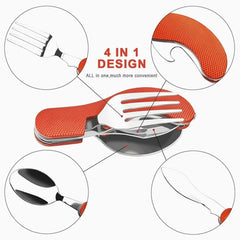 Ihomed 1 set foldable camping utensil-multi-functional knife, fork, spoon combo for outdoor activities camping picnic travel