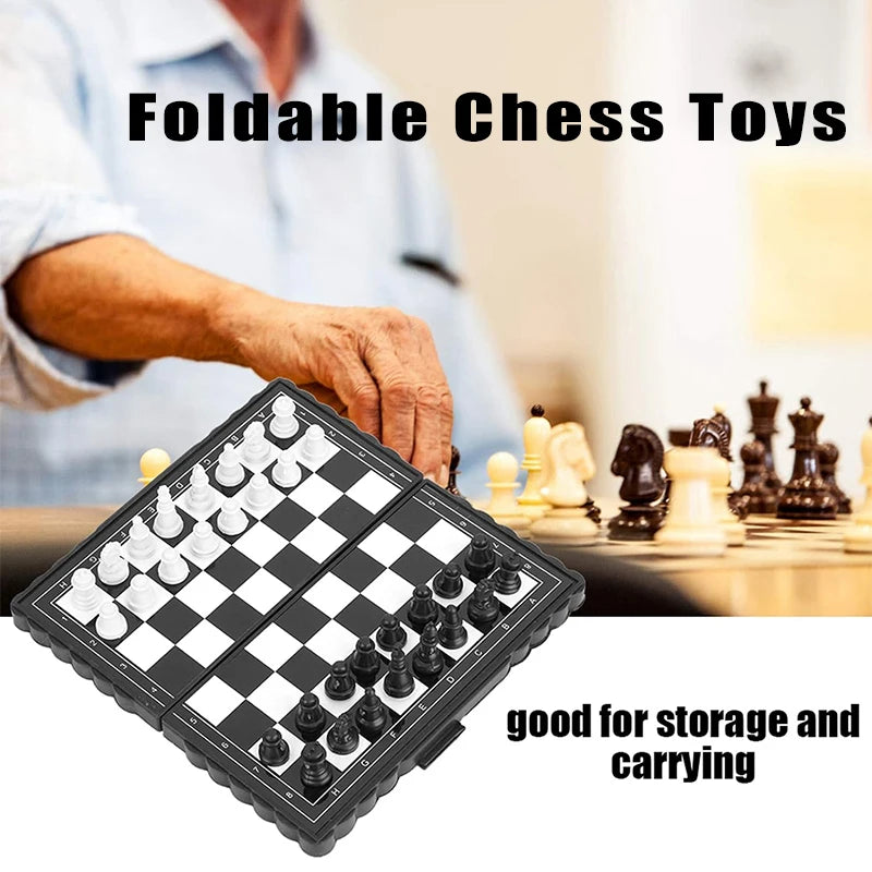 Ihomed 1pc Foldable Mini Portable Magnetic Chess Set For Kids And Adults Travelling, Camping Entertainment Toys