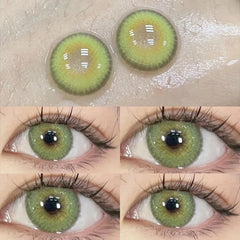 Ihomed Two pieces Color Contact Lens CompanionFor Eye Use Lenses Green Blue Color Cosmetics Student Accessories Soft Lens Natural Anime