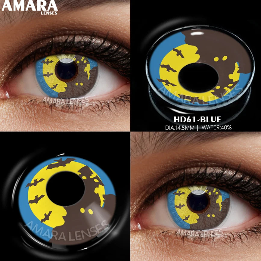 Ihomed 1 Pair Cosplay Color Contact Lenses for Eyes Anime Accessory Red Len Anime Lense Hu tao lenses Genshin Impact Lenses