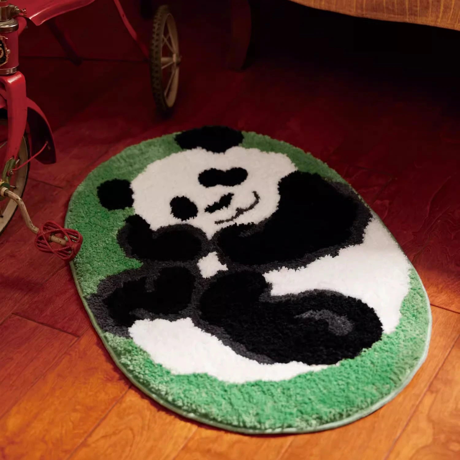 Ihomed Tufting Panda Bathroom Mat Soft Cartoon Animal Kids Room Pad Living Area Carpet Anti-slip Rug Kawaii Home Nursery Decor 50x80cm