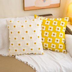 Ihomed Flower Jacquard Embroidery Pillow Cover 45X45 Cojines Decorativos Para Sofa Pillow Case Yellow Bohemia Decorations Pillowcases