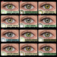 Ihomed Color Contact Lenses for Eyes 2pcs Lenses Green Contact Lenses Eye Cosmetic Colored Lens Eyes Beauty Eye lentes