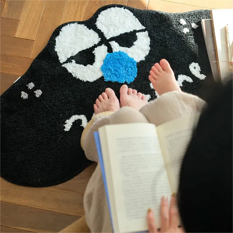 Ihomed Aesthetic Cute Letter Nap Time Small Area Rugs For Living Room Non Slip Washable Tufted Cartoon Bedroom Rug