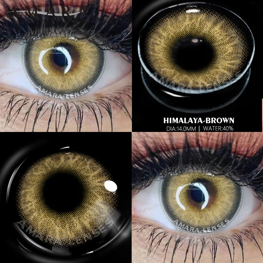 Ihomed Natural Colored Contacts Lenses Brown 2pcs Contacts Beautful Pupils Color Contacts Yearly Makeup Cosmetic Contact Lens