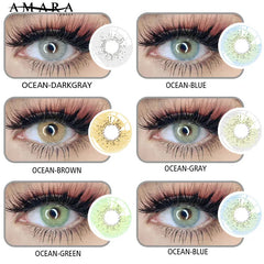 Ihomed Natural Color Contact Lenses for Eyes OceanSeries Soft Contacted Lens Color Eye Lenses Beauty Cosplay Eyes Cosmetics(2pcs)