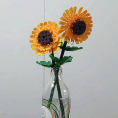 Ihomed DIY Sunflower assembled flowers building blocks creative toys decorations to send girlfriend gifts