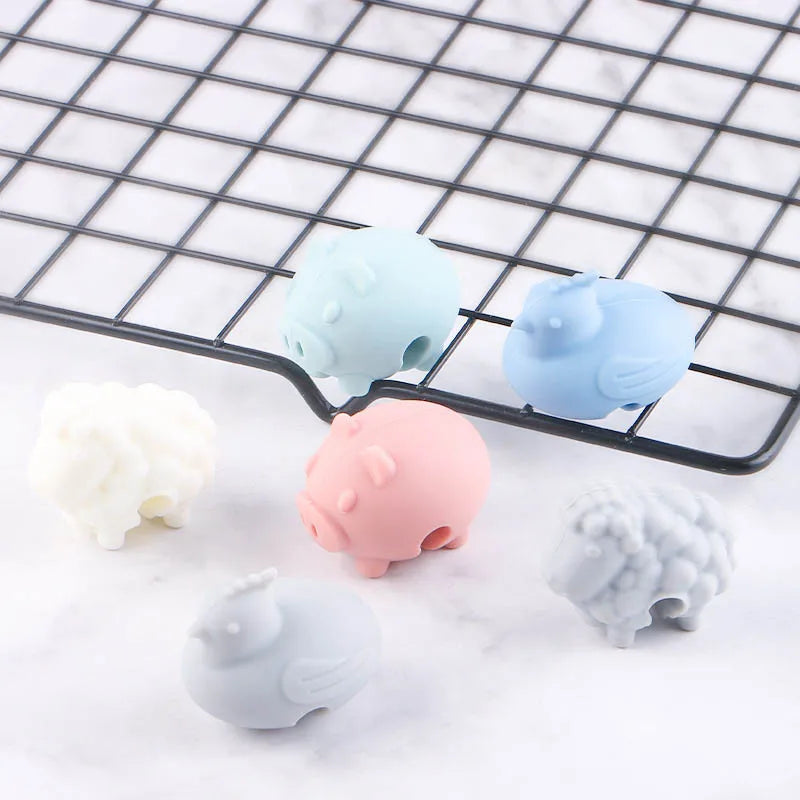 Ihomed Random Color Silicone Spill-Proof Pot Lid Rack Holder Clips Cartoon Overflow Stopper Pot Cover Lifter Kitchen Tableware Stand