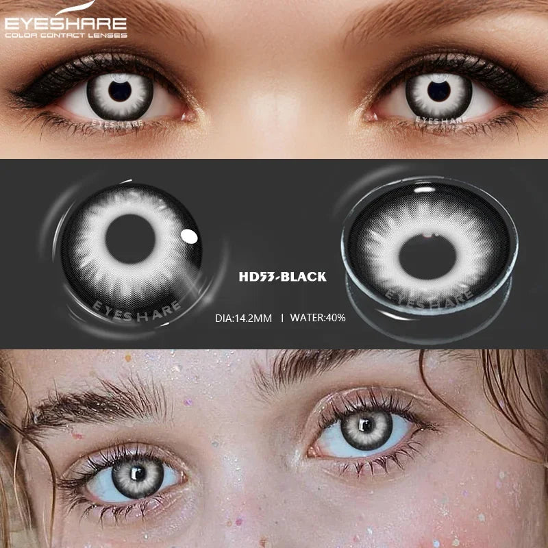 Ihomed 1pair Color Contacts Lenses for Eyes New Cosplay Colored Contact Lens Eye Blue Lense Yearly Beauty Makeup Contact Lense