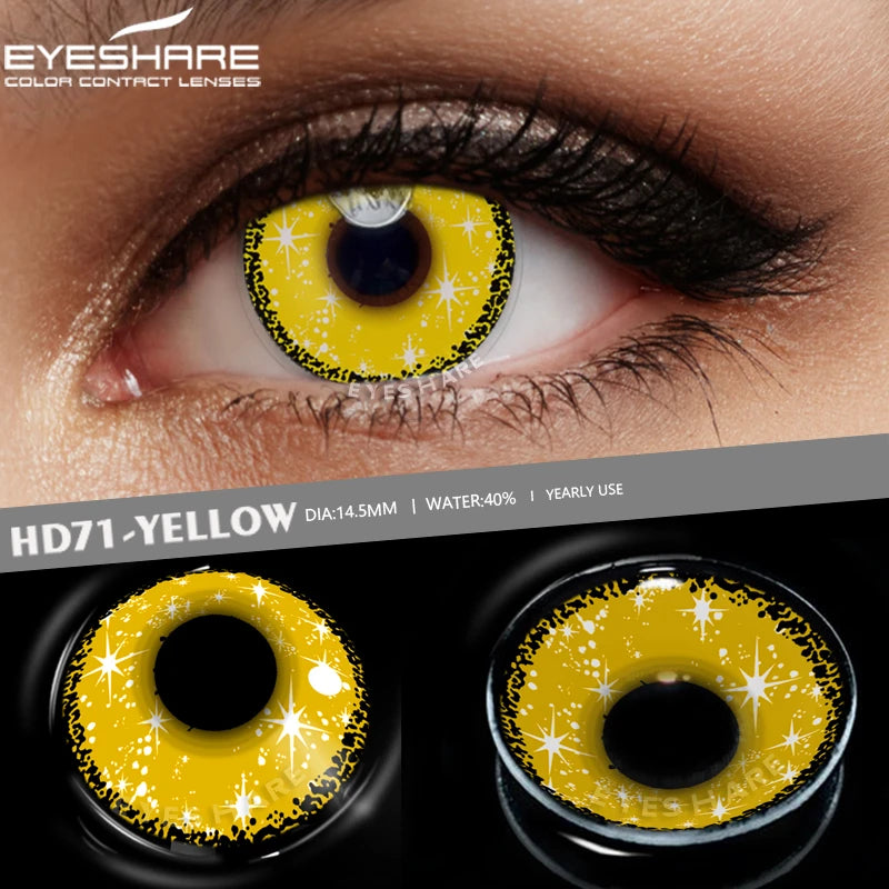 Ihomed Cosplay Lenses Rainbow Series Halloween Contacts Contact Lenses for Cosplay Contacts Lenses Eye Color Crazy Lens 14.5mm