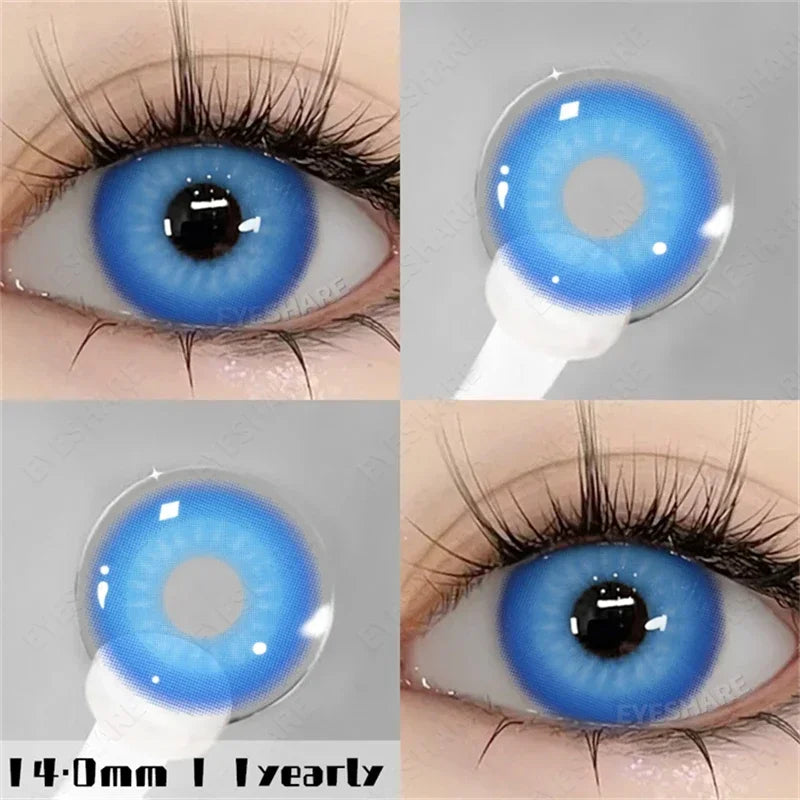 Ihomed New Fashion Color Contact Lenses for Eyes Anime Blue Eyes Contacts Lense Colorful Makeup Eyes Lenses Yearly 2pcs/pair