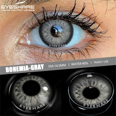 Ihomed 2pcs Natural Gray Colored Contact Lenses for Eye Brown Lenses Fashion Blue Contact Lens Yearly Green Eye Contacts