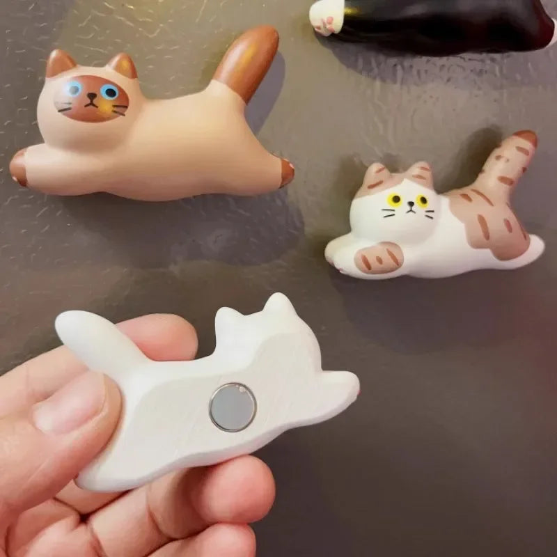 Ihomed 3D Cat Refrigerator Magnets Sticker Creative Resin Cartoon Cute Cat Fridge Sticker Fridge Magnets Home Kitchen Decoration Gifts