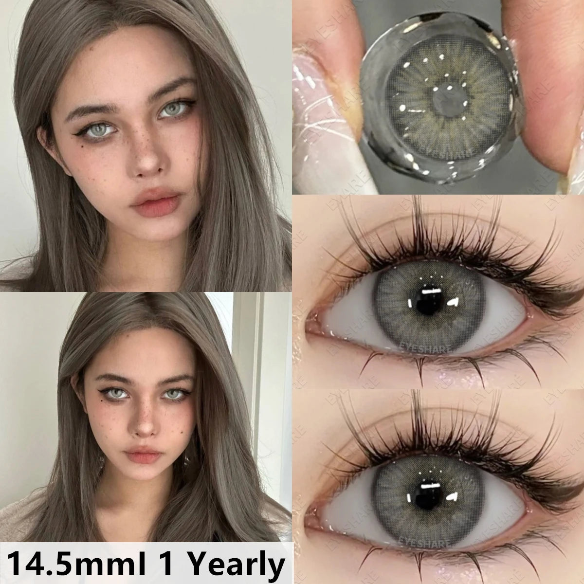 Ihomed 2 pcs/pair New Color Contact Lenses for Eyes Green Contact Lenses Colorful Fashion Gray Contact Yearly Brown Eye Lenses