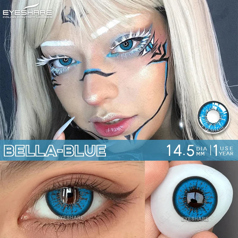 Ihomed Halloween Contact Lenses 1Pair Color Contact Lenses for Eyes Red Lenses Cosplay Colored Lenses Blue Eye Contacts Yearly