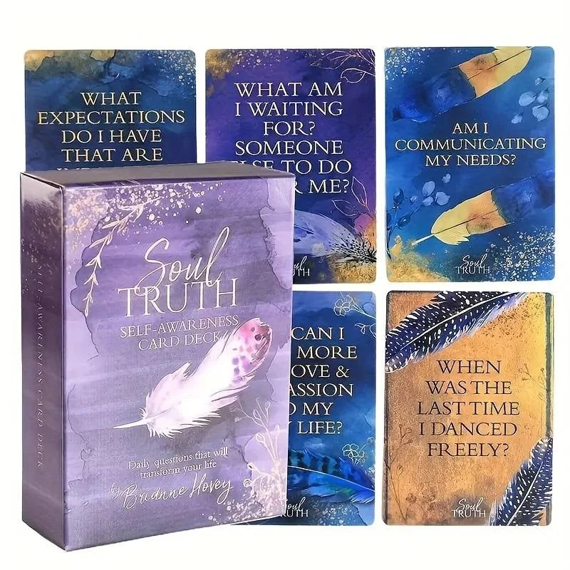 Ihomed 1 Box Soul Truth Self-awareness Tarot Cards for Family Holiday Party Favor Playing Board Games Cards Tarot Pack