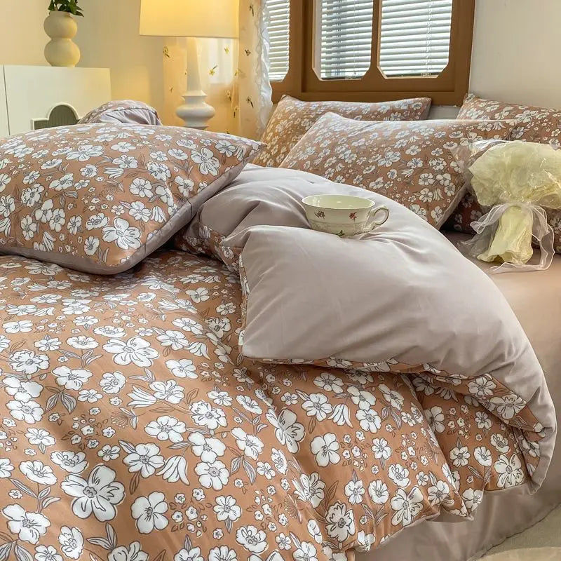 Ihomed 2024 New Bedding Set of Four Machine Washable Duvet Cover A Printed Duvet Cover Available In All Seasons Home Textile Products