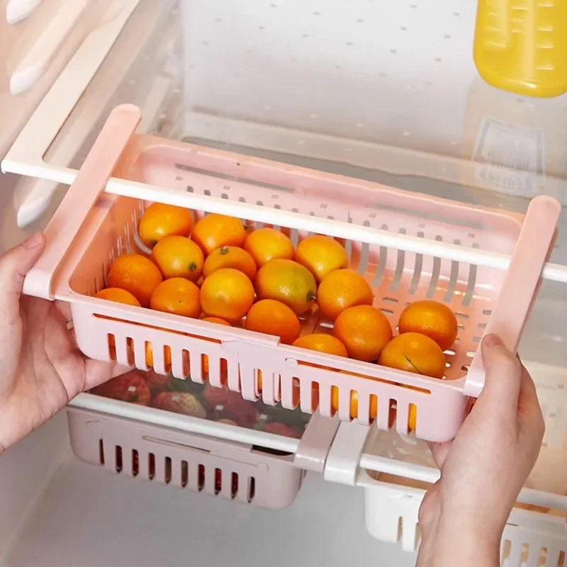 Ihomed 1pcs Refrigerator Storage Box Holder Storage Basket Solid Pull-out Food Organizer Drawer Shelf Proper Home Accessories Tools