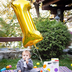 Ihomed 19pcs Chrome Gold Silver Number Star Foil Balloons Birthday Party Decorations Kids Girl Boy 1 2 3 4 5 6 7 8 9 Year Old Supplies