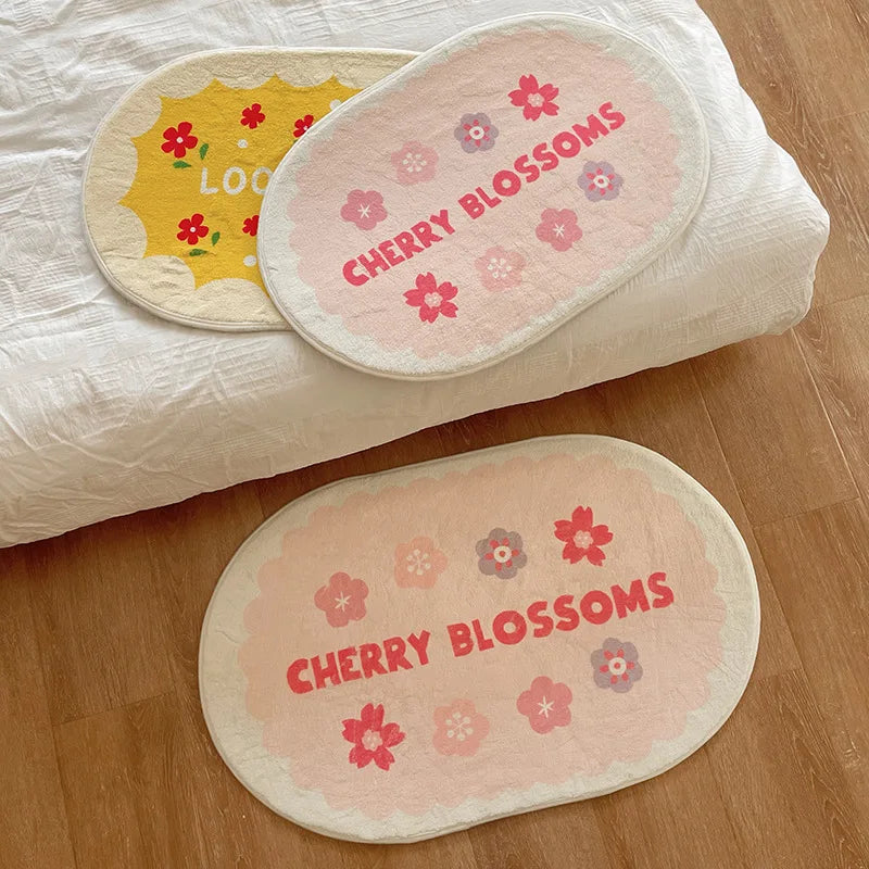 Ihomed Korean Style Lamb Velvet Thickened Floor Mat Bedroom Bathroom Door Absorbent Non-Slip Carpet Entry Door Mat Bedside Rug