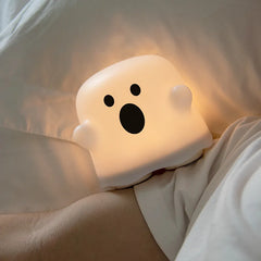 Ihomed LED Night Lights for Children Bedroom Cute Boo Ghost Silicone Lamp Touch Sensor Dimmable Child Holiday Gift Rechargeable