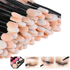 Ihomed 5/30/50/100pcs Disposable Eye Shadow Brushes Beauty Makeup Tool Reusable Dual Sided Sponge Stick Portable Applicator Accessories