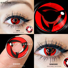 Ihomed 1 Pair Sharingan Contact Lenses for Eyes Cosplay Lenses Red Anime Lense Hatake Kakashi Lenses Yearly Eyes Contact Lens