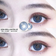 Ihomed Natural Color Contact Lenses for Eyes 2pcs GEM Series Colored Lens Blue Pink Contact Lens Yearly Cosmetic Contact Lens