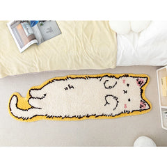 Ihomed Tufting Cat Bedside Rug Fluffy Carpet Bathroom Floor Pad Kids Room Cartoon Foot Mat Bedroom Doormat Aesthetic Home Winter Decor