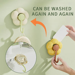 Ihomed Creative Punch-free Flower Suction Cup Hook Multi-functional Bathroom Kitchen Reusable Traceless Hook Powerful Storage Rack