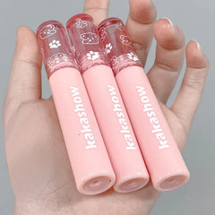 Ihomed Cute Bear Velvet Lip Gloss Girl's Matte Lip Glaze Waterproof Lasting Transparent Red-brown Lip Mud Korean Makeup Liquid Lipstick