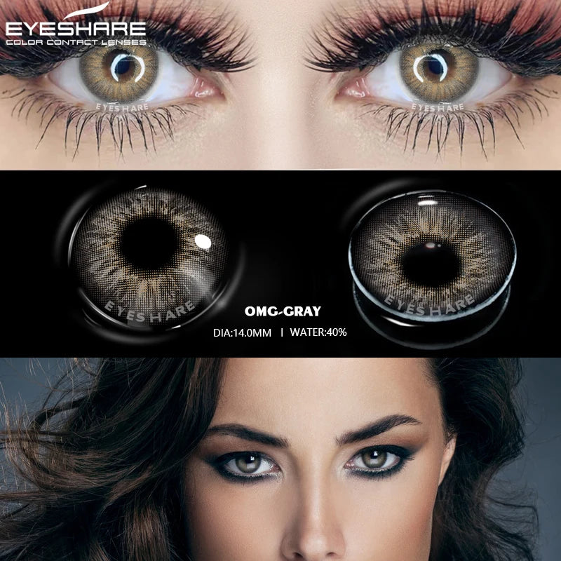 Ihomed 1Pair Color Contacts Lenses Colored Lens Eyes Natural Blue Eyes Lenses Gray Contacts Lense Yearly Fashion Green Lenses