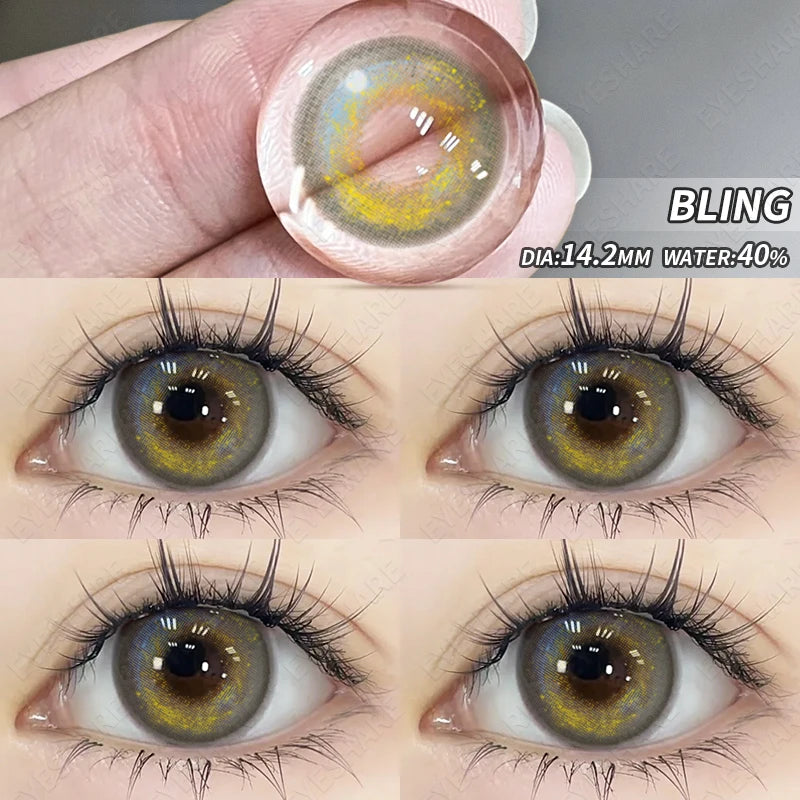 Ihomed Eye Contact Lenses 2pcs/pair BUBBLE Color Contact Lens Eye Color Cosmetic Color Contact Lens Beauty Eye Makeup