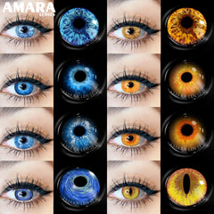 Ihomed 2pcs Halloween Color Contact Lenses For Eyes Blue Lenses contact lenses Cosplay Anime Beauty Pupils Yearly Colored Lens