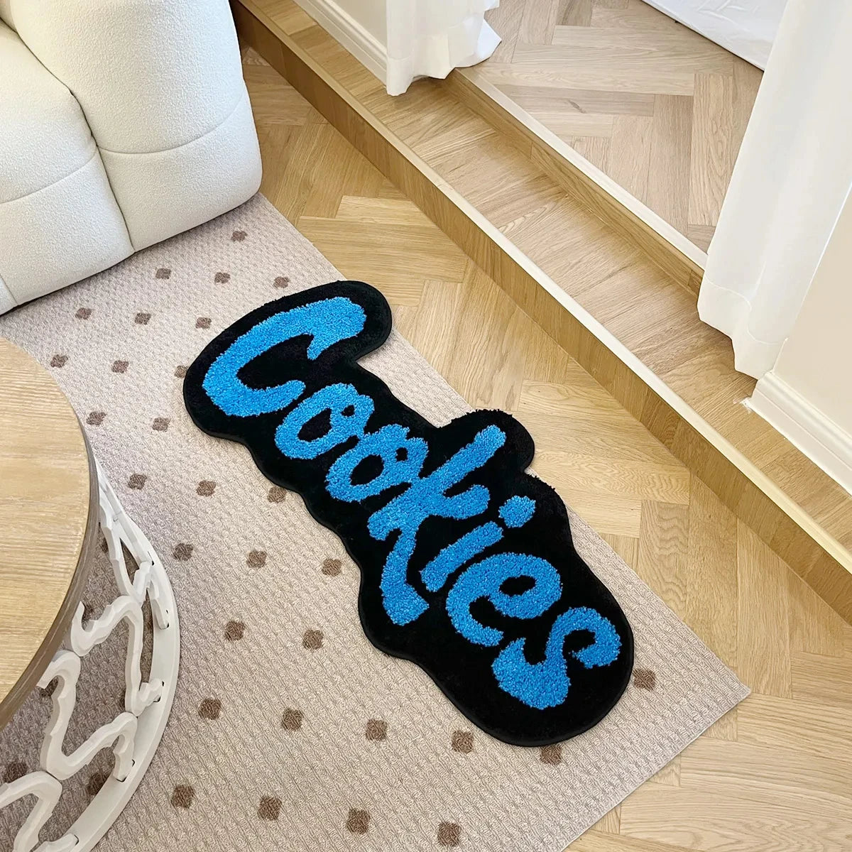 Ihomed 100% Handmade Cookies Tufted Rug for Kids Room Irregular Shaped Tufted Carpet Mat Soft Plush Children Gift Room Decoration