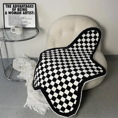 Ihomed Chessboard Irregular Carpet Bedside Rugs Fluffy Irregular Bedroom Carpet Floor Pad Mat Doormat Aesthetic Home Room Deco