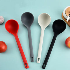 Ihomed Large Thickened Silicone Soup Spoon Long Handle Ramen Noodles Bouillon Ladle Japanese Kitchen Tablespoons Tableware Kitchenware