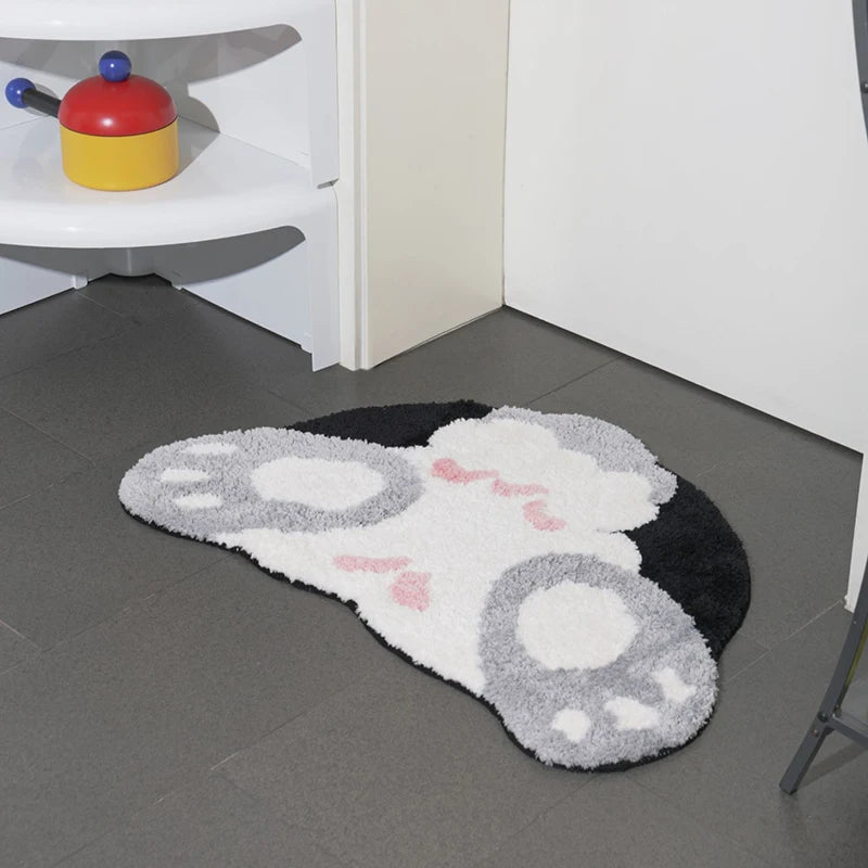 Ihomed Cute Rabbit Rug Tufting Bedroom New Year Carpet Bathroom Bathmat Foot Pad Bath Mat Doormat Aesthetic Home Kids Room Warm Decor