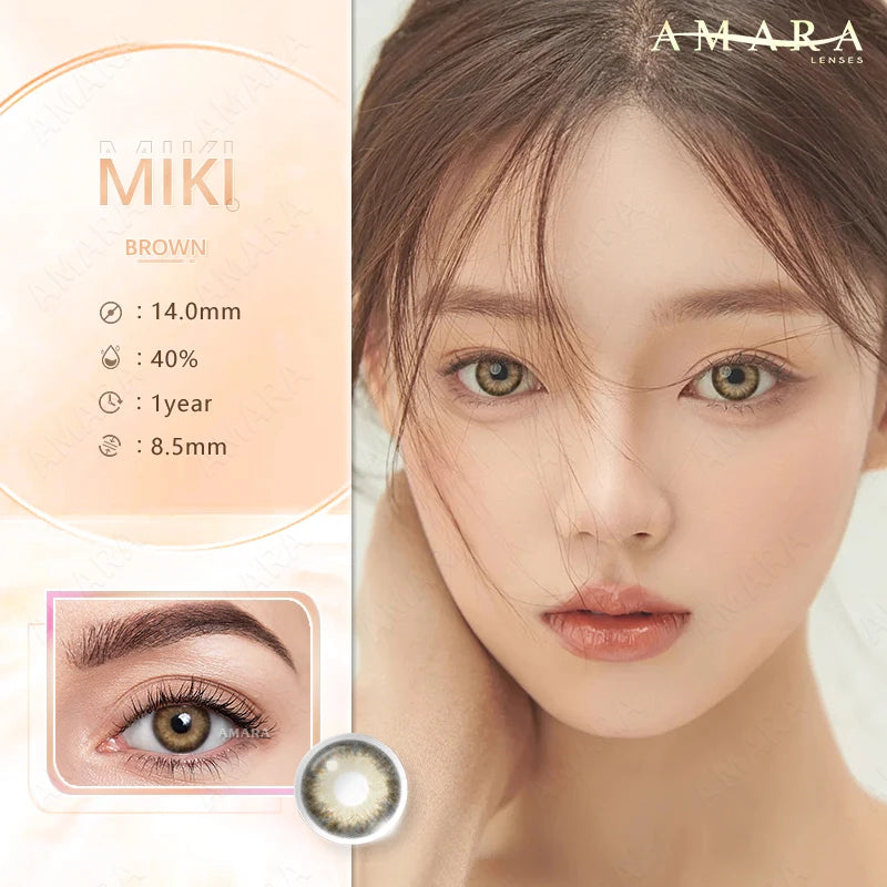 Ihomed 1Pair Contact Lenses for Eyes Color Natural Brown Beauty Yearly Cosmetic Contacts Eyes Makeup Eye Contacts Brown Lens