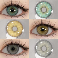 Ihomed New Color Contact Lenses for Eyes Fashion Green Lenses Brown Eyes Contacts Lenses Gray Contacts Lens Yearly 2pcs/pair