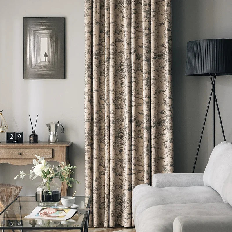 Ihomed Luxury Bronzing Living Room Cortinas Decor Blackout Bedroom Curtains Brown Advanced Window Cortina Modern Curtain IG 커튼 шторы IG