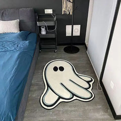 Ihomed Ghost Rug Kawaii Carpet For Bedroom Non-Slip Bedside Area Rug Cute Soft Shaggy Floor Mat Cloakroom Mat Decor