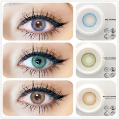 Ihomed 1 Pair(2pcs) Colored Cat Eyes Series Contact Lens for Eyes Yearly Use Cosmetic  Contacts Lenses Eye Color