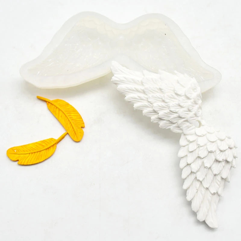 Ihomed 1PC Angel Wing Silicone Mold Necklace Pendant Resin Mould DIY Craft Cake Mold Baking Tools Cake Decorating Tools Cupcake Molds