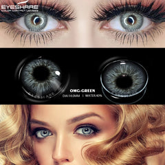 Ihomed 1Pair Color Contacts Lenses Colored Lens Eyes Natural Blue Eyes Lenses Gray Contacts Lense Yearly Fashion Green Lenses