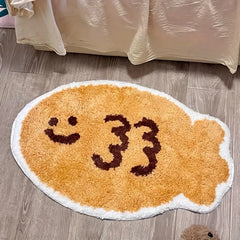 Ihomed Cartoon Fish Shaped Area Rug Bathroom Entrance Floor Mat Plush Water Absorbent Non Slip Carpet Bedside Aesthetic Room Home Decor