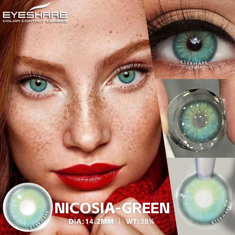 Ihomed New 1Pair Natural Color Contact Lenses Gray Colorful Contacts for Eyes Fashion Blue Contact Yearly Beauty Eye Contact