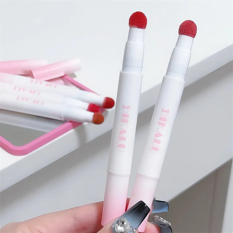 Ihomed Matte Lip Mud Air Cushion Lips Cream Brick Red Lip Glaze Powder  Lipstick Pen Non-Stick Cup Female Lip Tint Korean Makeup